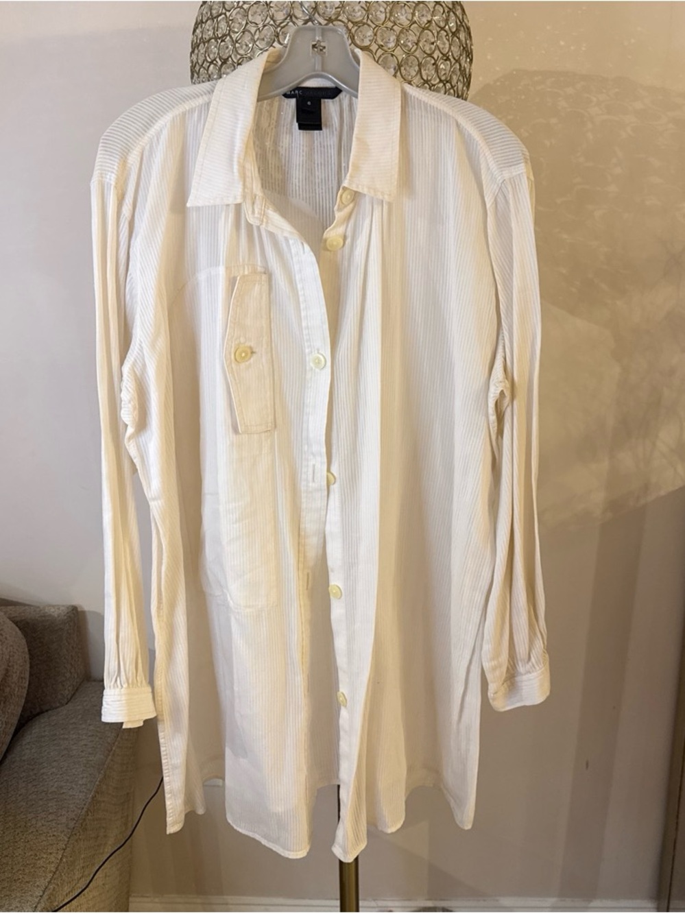 Marc Jacobs Ivory Button Front shirt tunic size 6